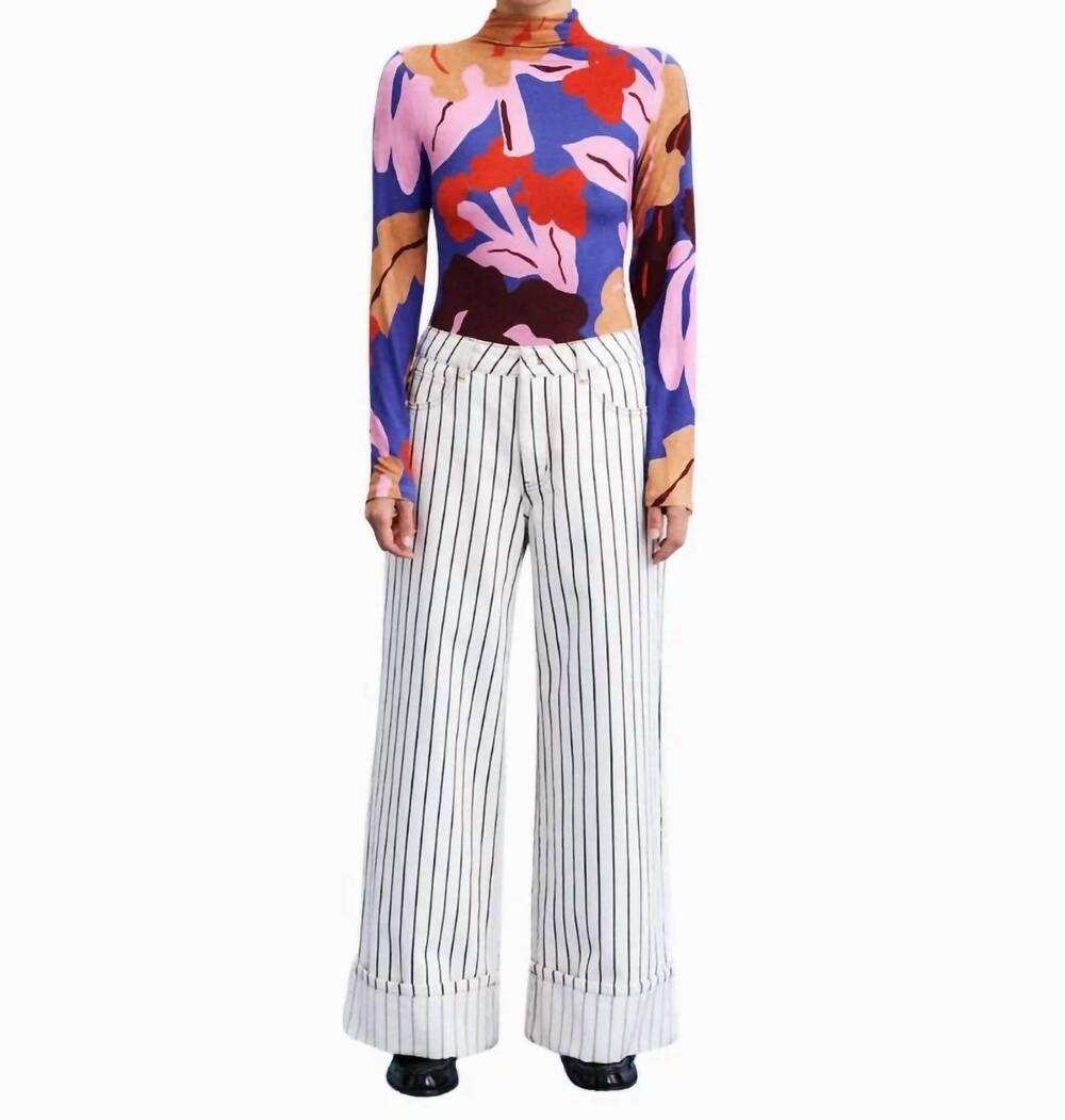 NEW FRNCH fenton wide leg jeans in creme